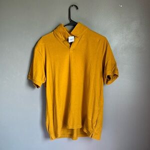 Zara tan mustard yellow polo short sleeve. Size large